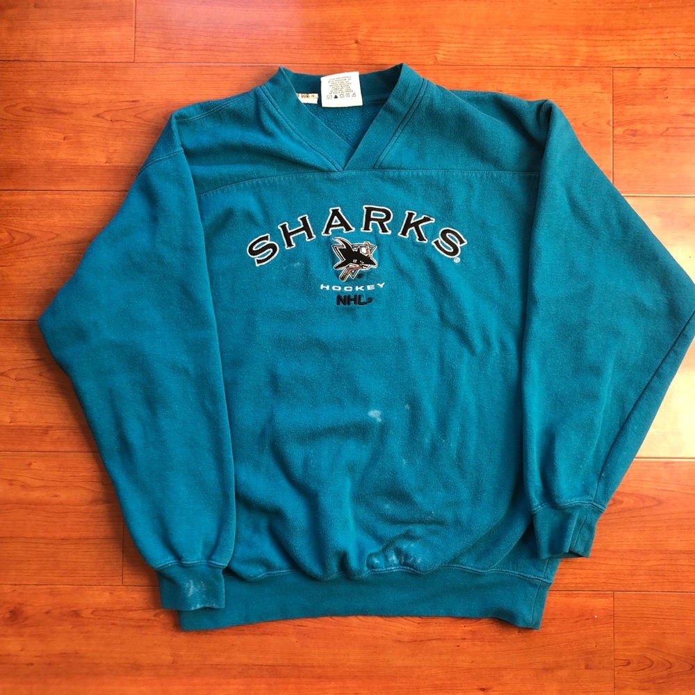 Vtg San Jose Sharks Pullover Size L